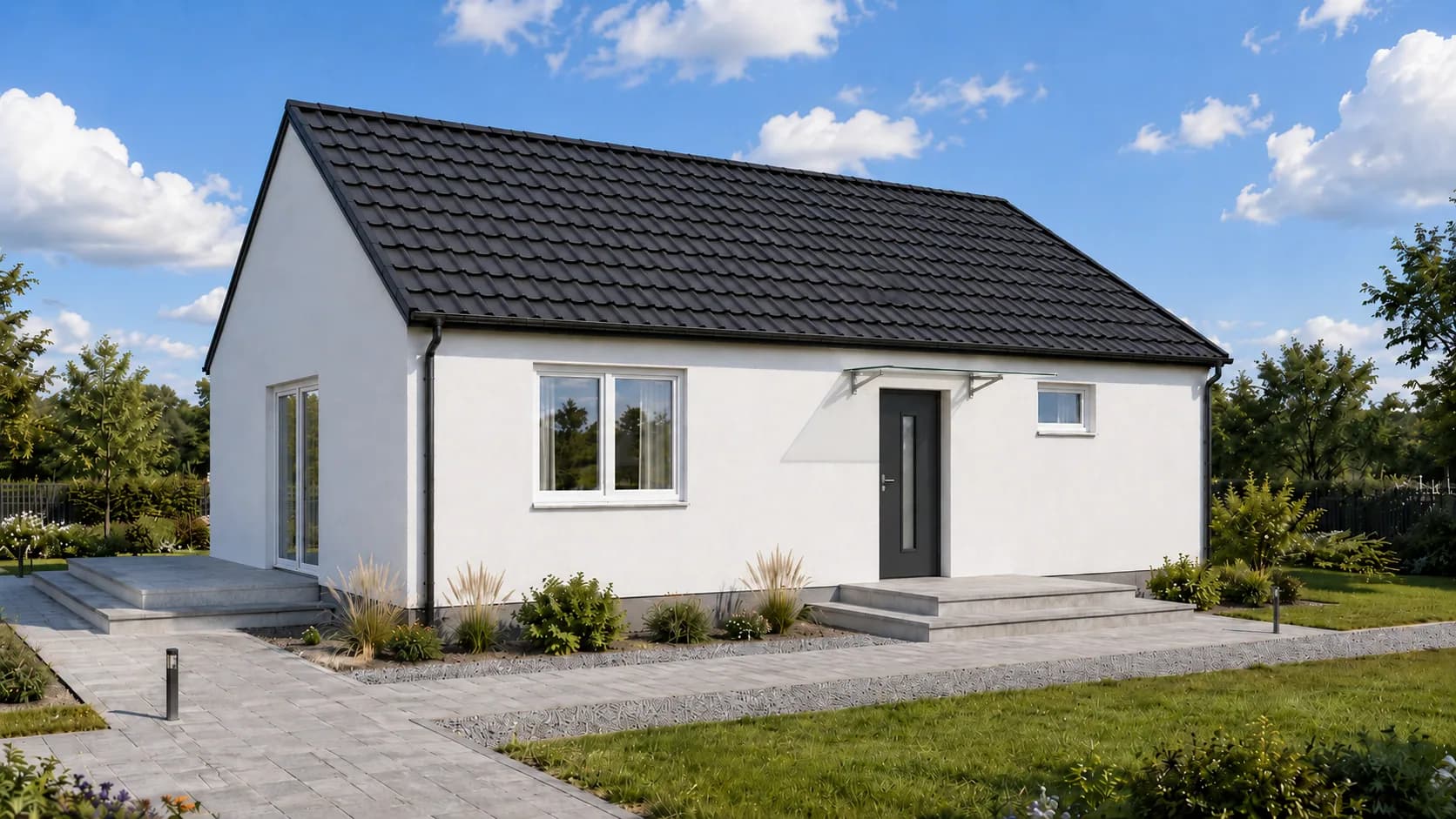 80 m², układ Optymalny, dach dwuspadowy
